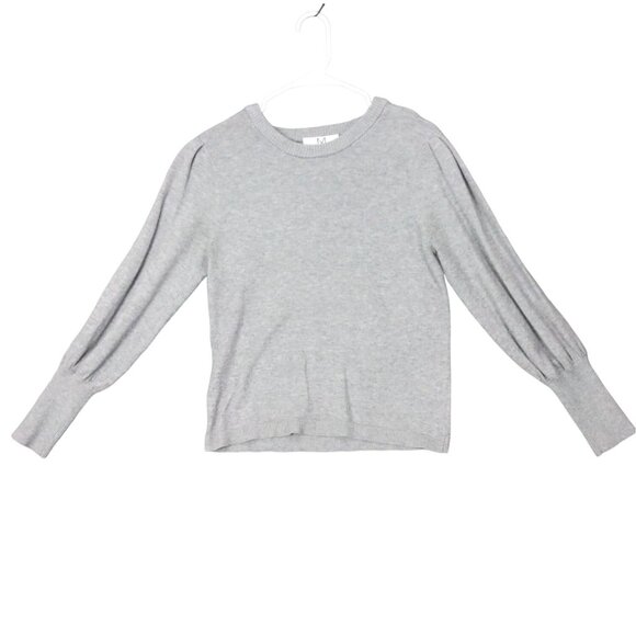 MAGASCHONI Womens Sweater SZ M Balloon Puff Sleeve Gray Knit Minimal Neutral - Picture 1 of 9